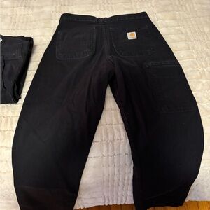 Carhartt Relaxed Fit unisex cotton twill black straight wider leg fit 28”X30”